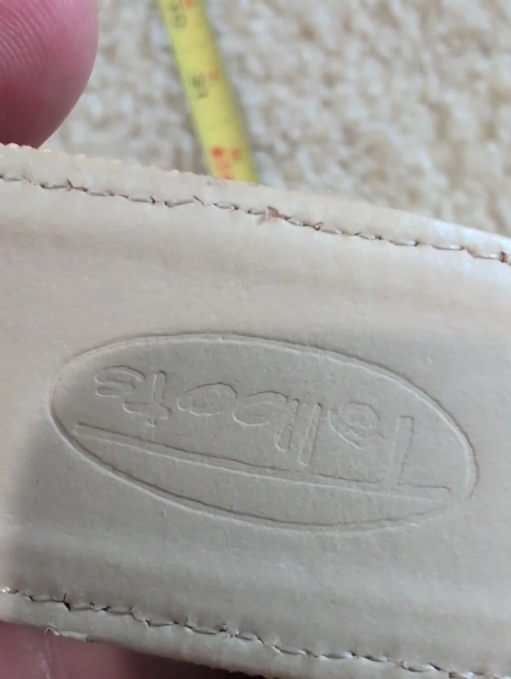 NWOT Talbots Womens Leather Underside Tan Canvas Belt with Brown Accents